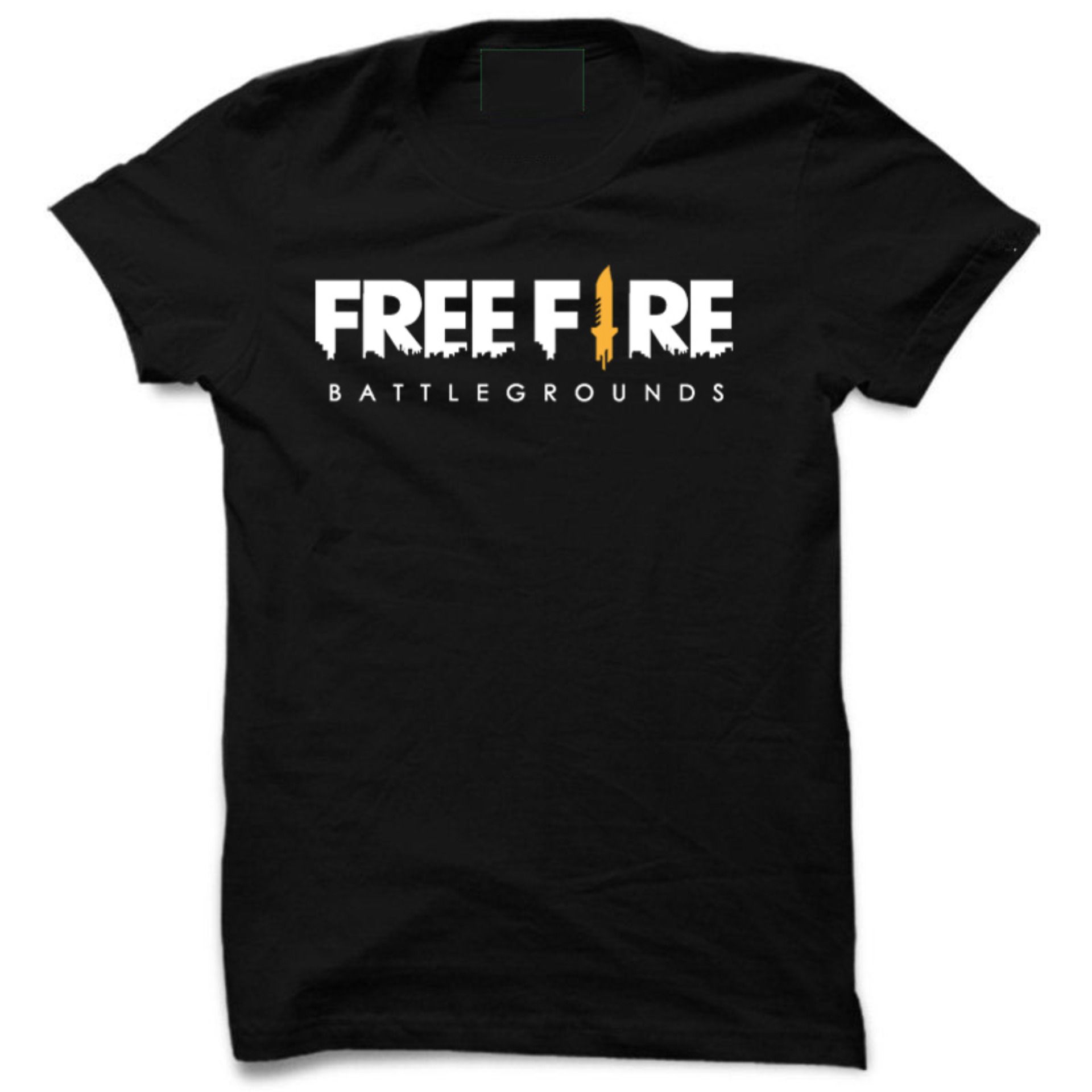 Freefire Black Cotton Short Sleeve T-Shirt for Men