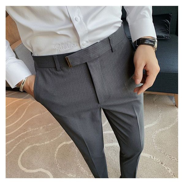 Clothing British Style Dress Suit Pant Mens Striped Suit Pant Men Designer Gentlemen Business Casual Work Pant Trousers