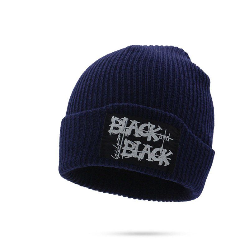 Big label winter hats for men women Solid knitted hat warm skullies beanies cap Casual female male bonnet gorras