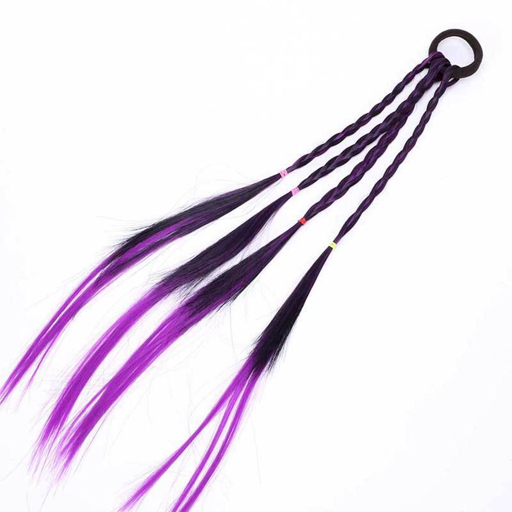 Ponytail Holder Ring Pigtails Braids Hair Extensions Girls Women Wig Accessories
