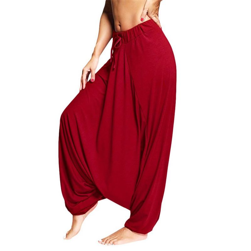 Casual Women's Harem Pants Drop Crotch Baggy Wide Leg Thai Hippy Boho Loose Aladdin Women Trousers mujer pantalones