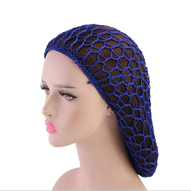 【ALLGOOD】Mesh Hair Net Crochet Cap Solid Color Snood Sleeping Night Cover Turban