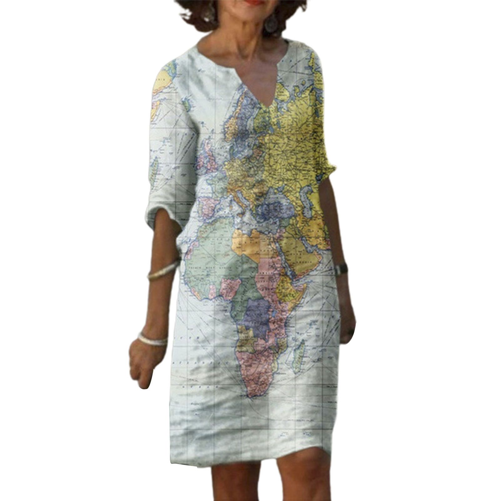 Pullover Dress Fashion Print Tament Loose-fitting Dress