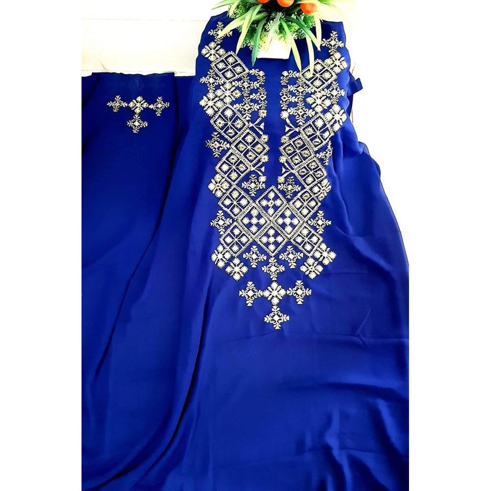 Weightless Georgette Embroidery unstitched kamiz for Women_dollar