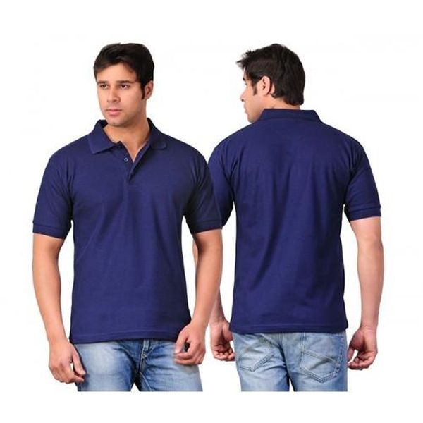 Royal Blue Cotton Polo for Men