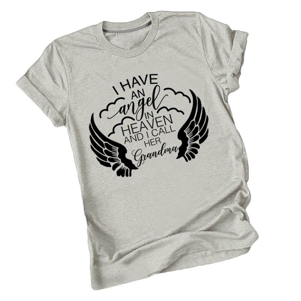 Women Letter Print Short Sleeve O Neck T-shirt