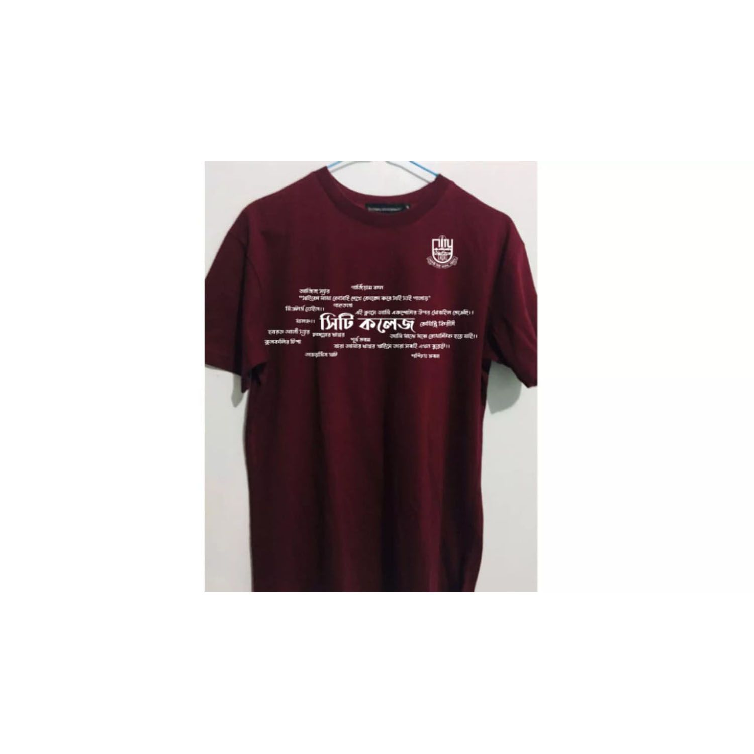 Maroon Cotton Short Sleeve T-Shirt for Men