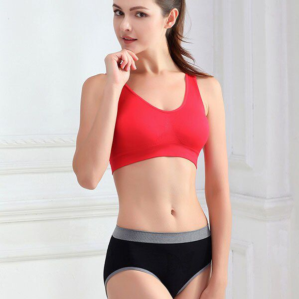 Women Seamless Solid Color Bra Fitness Bras Tops Breathable Underwear Plus Size 3XL Female Tank Tops