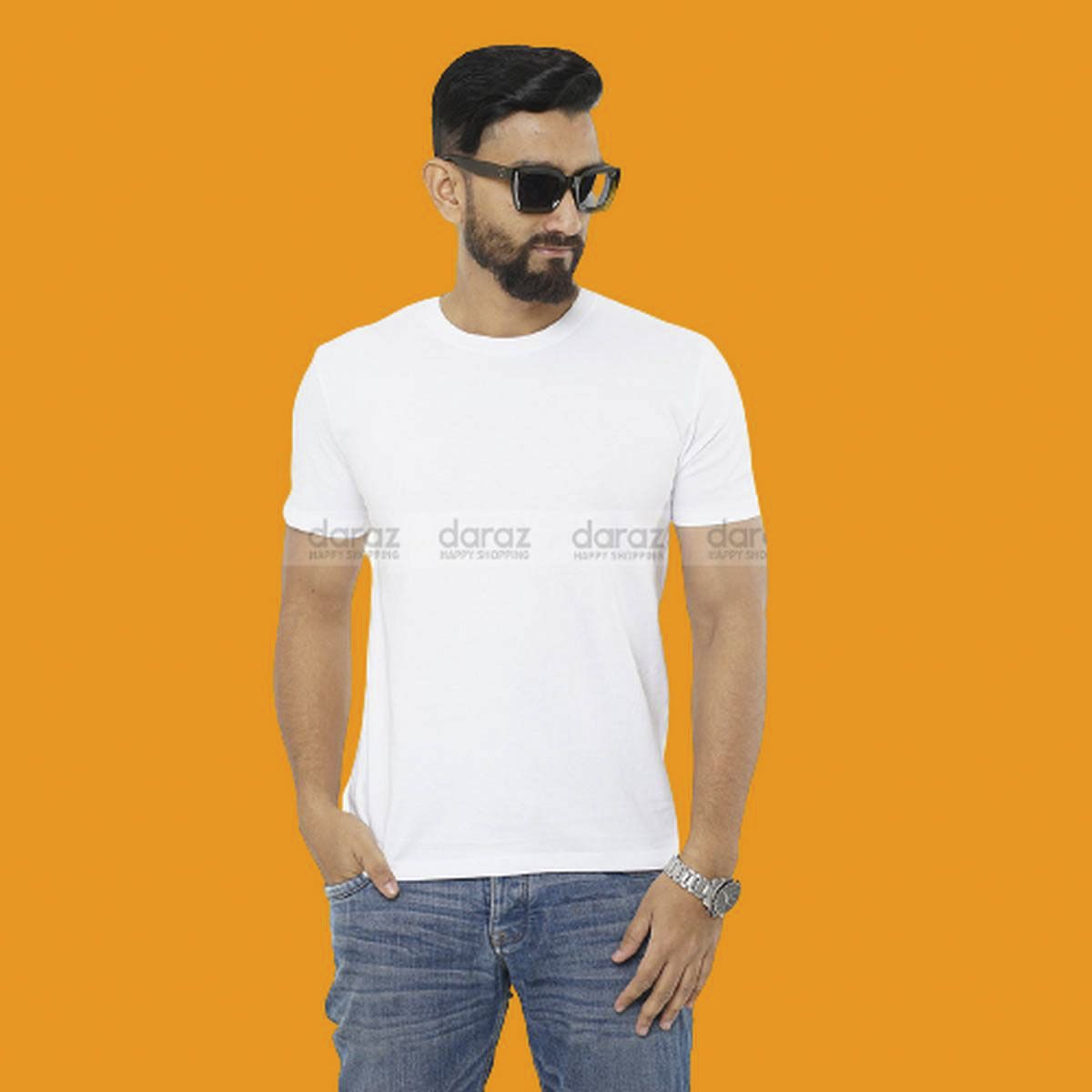 White Color Jersey Half T-Shirt For Men Collection By Fine Tex Bd