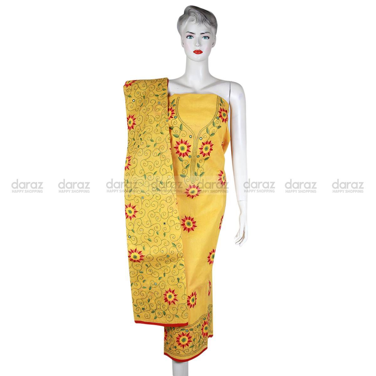 Unstitched cotton high quality fabric fashionable stylish and comfortable two piece