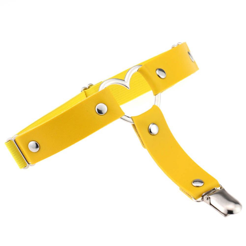 Women Nice Sexy Punk Goth Heart PU Leather Elastic Garter Belt Leg Thigh Ring Clothing Accessory Spring Summer Suspender