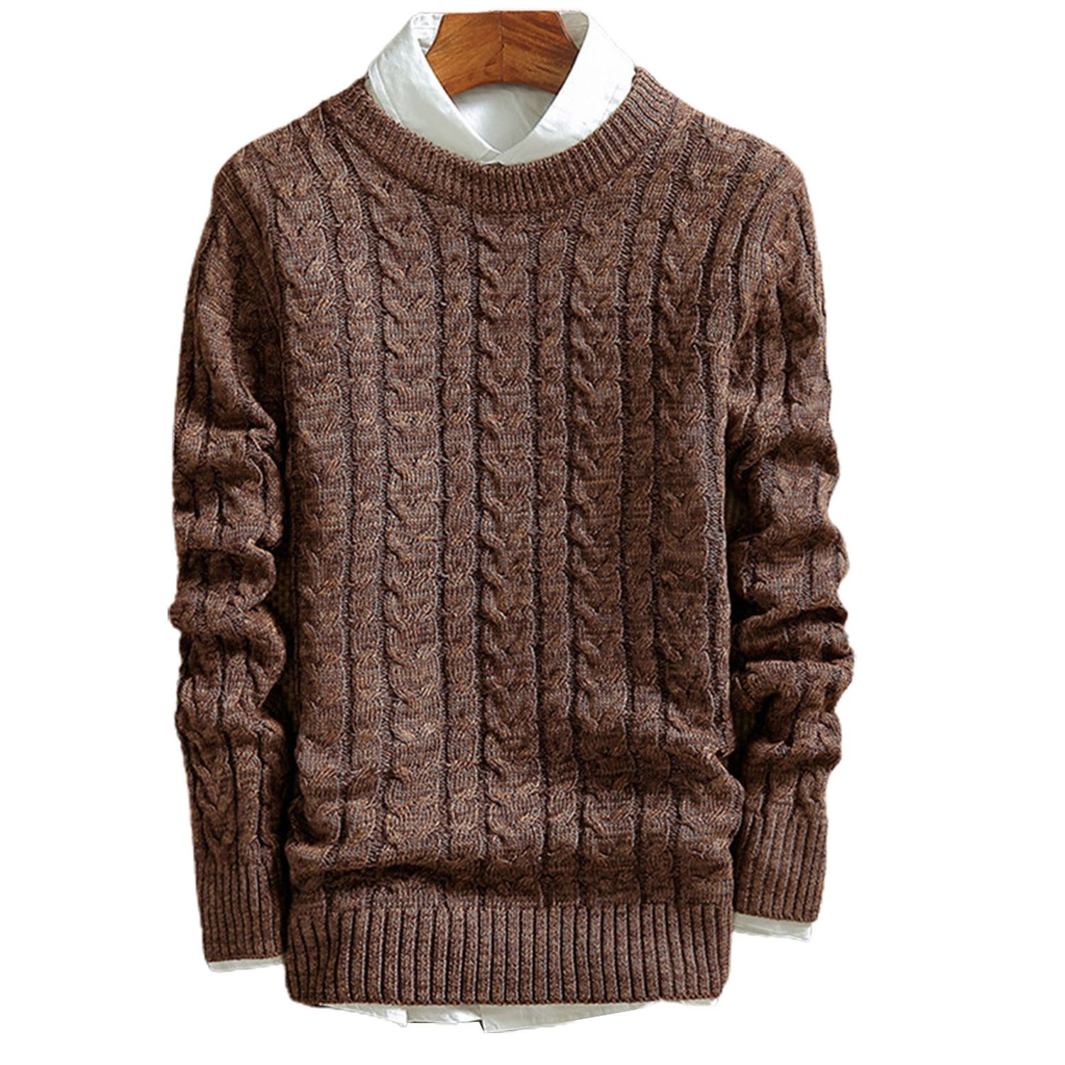 Men Tops Slim Male Long Sleeve Knitwear Shirt