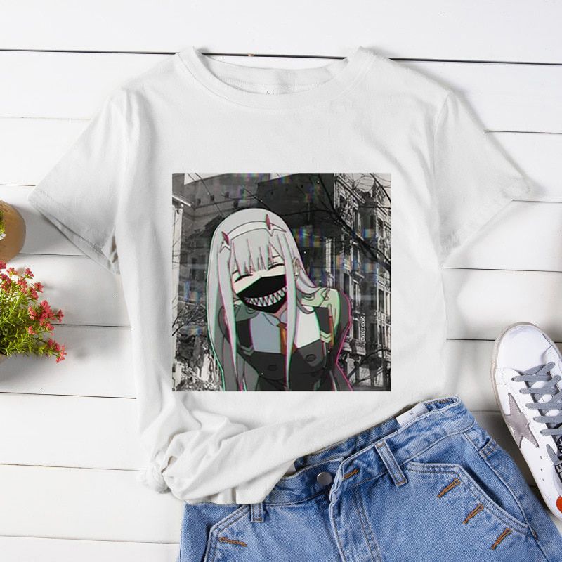Kakegurui Funny Graphic Print T-shirt Women Harajuku Aesthetic Pink Tops Tshirt Tee Japan Anime Style Y2k Comics Female T Shirt