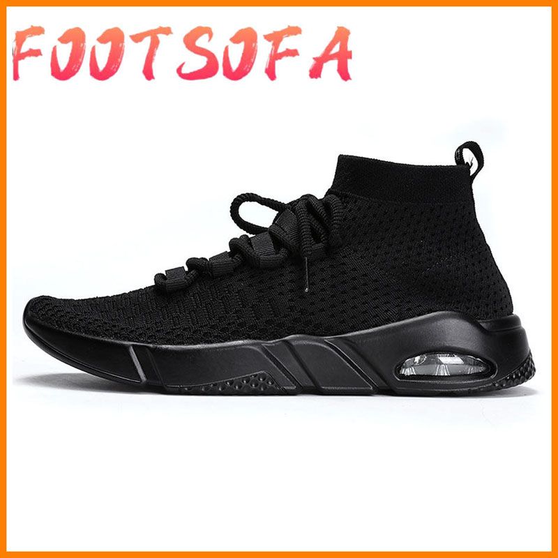 High Top Running Socks Sneakers Men Air Cushion Running Shoes Men's White Knit Sports Shoes Man Sport Shoes Gym T655
