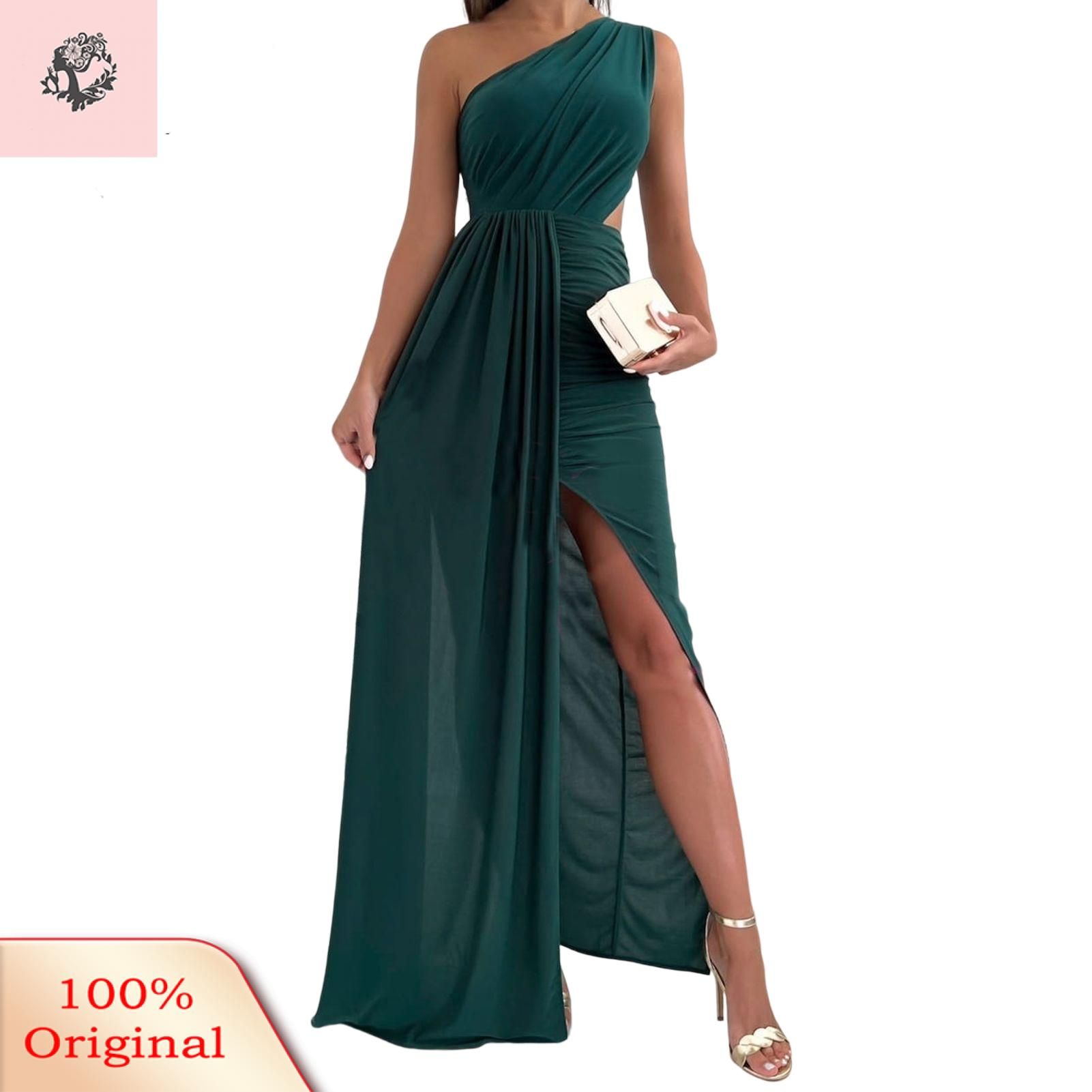 Sunnyheart Prom Dress Comforle High Split Asymmetric Hem Maxi Dress