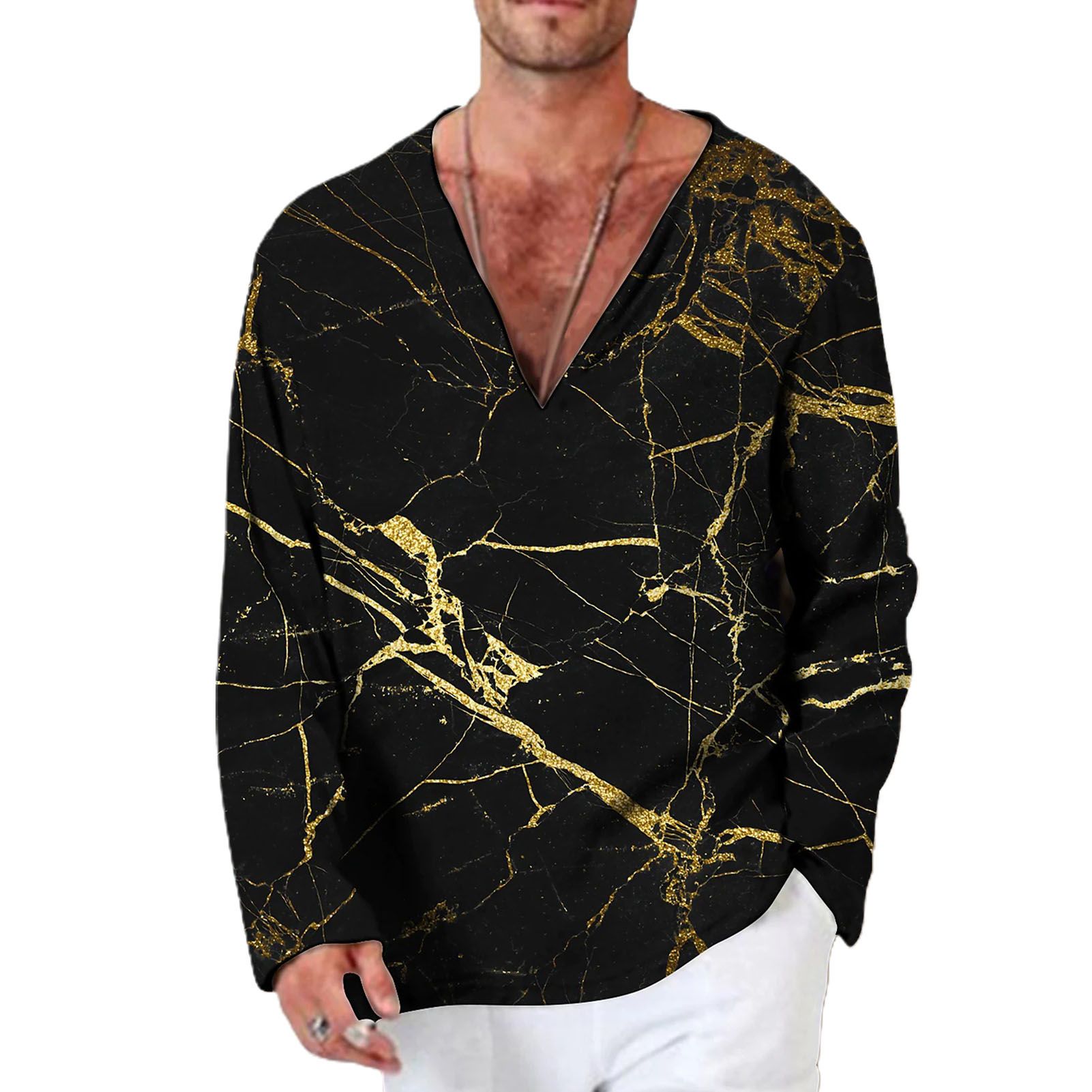 Men T-shirt Pullover Casual Men T-shirt