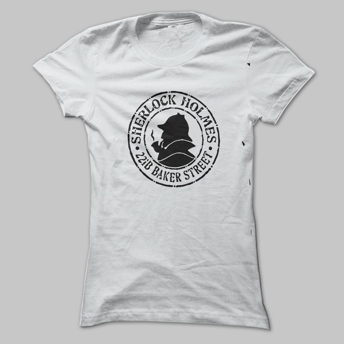 Sherlock Holmes White Cotton T-shirt  Taz Fashion