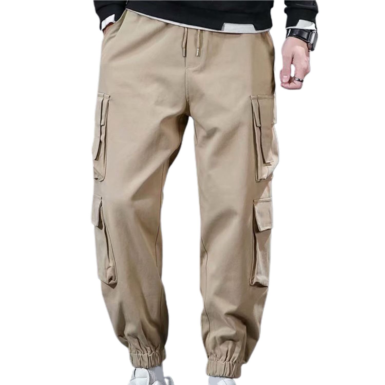 Man Pants Mid Waist Wear Resistant Cargo Pants