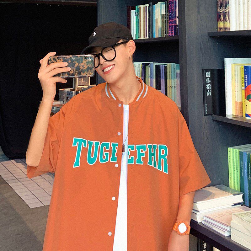 hop short sleeve shirt men's summer thin fashion brand shirt casual coat high-grade feeling ruffian handsome top camisa