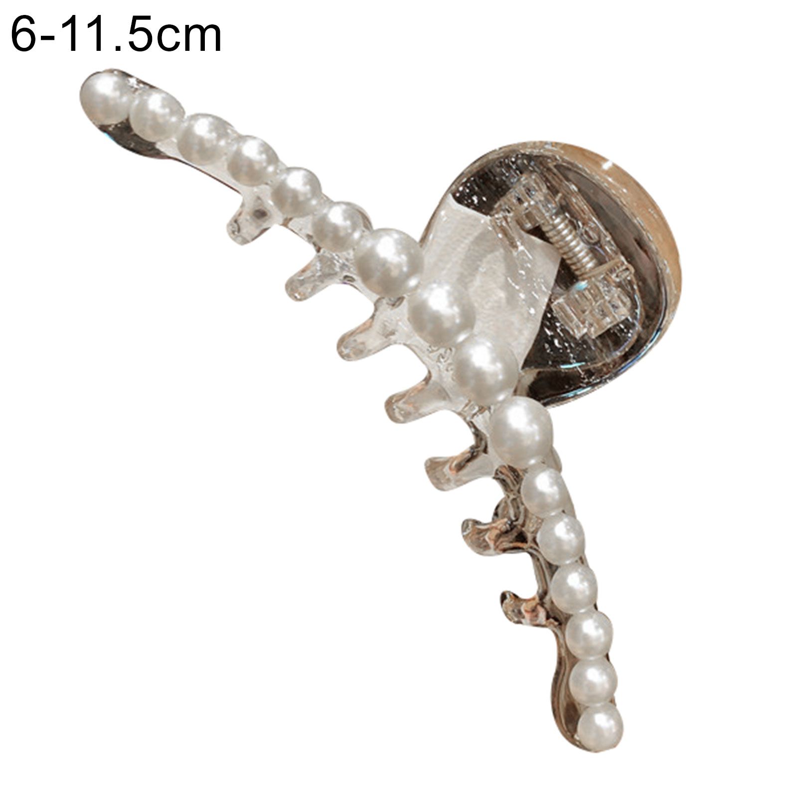 Faux Pearls Decor Banana Hair Claw Clip Styling Barrette Accessory for Women