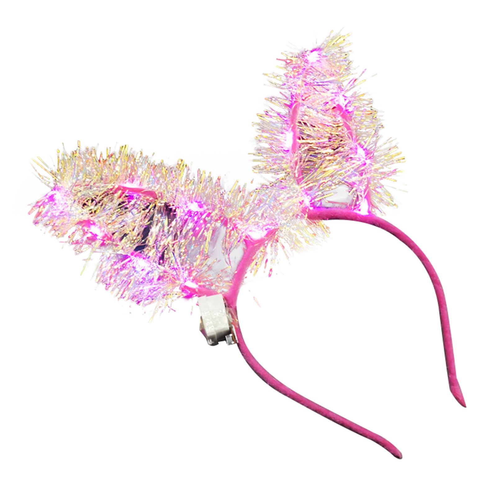 LED Head Bands Rabbit Ears Gold Wire Headband Decoration LED Luminous Hairband for Party