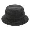Casual Men Women Solid Color Wide Brim Anti Sun Cotton Flat Cap Denim Bucket Hat