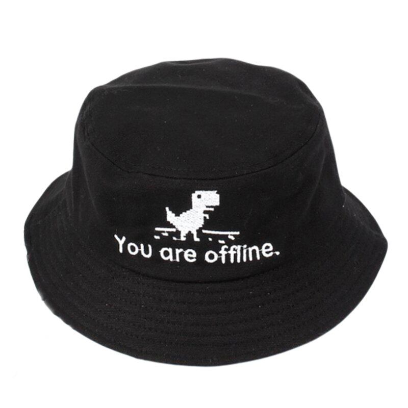 Men Summer Caps Panama Bucket Hat Creative Page Bucket Hat Unisex Foldable Dinosaur Bob Cap Hip Hop Gorros