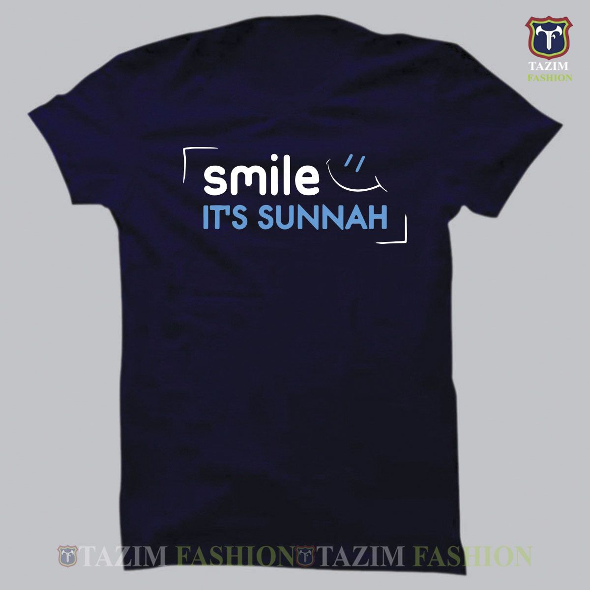 Smile Sunnah Navy Blue Cotton Short Sleeve T-Shirt for Men