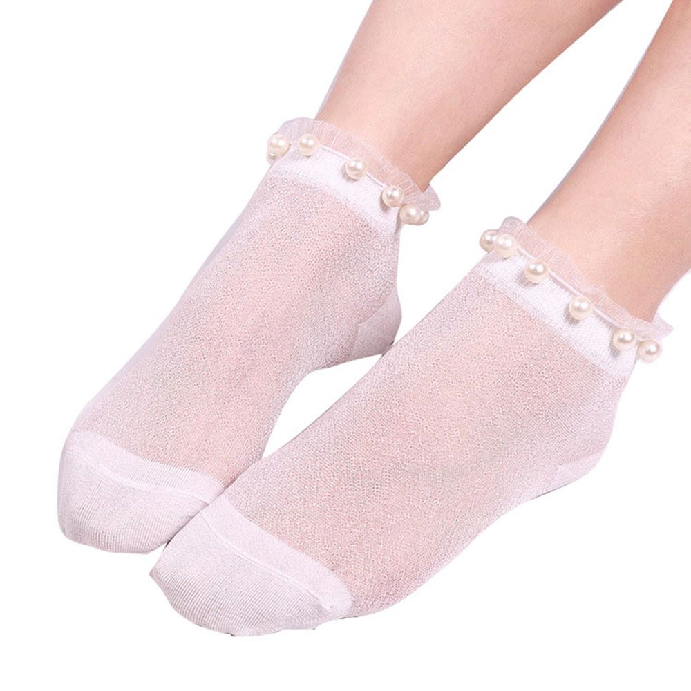 Japanese lace pearl socks socks boat socks women socks, suitable for girls