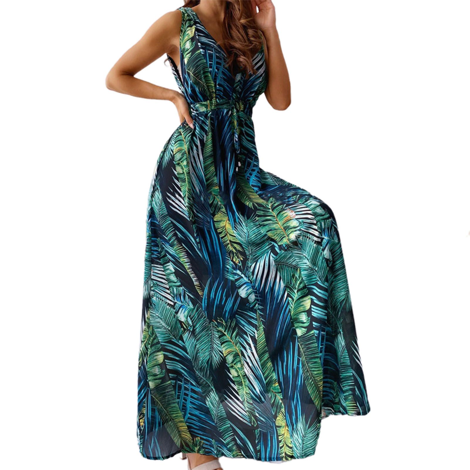 Long Dress Sleeveless Large Hem Summer Dress