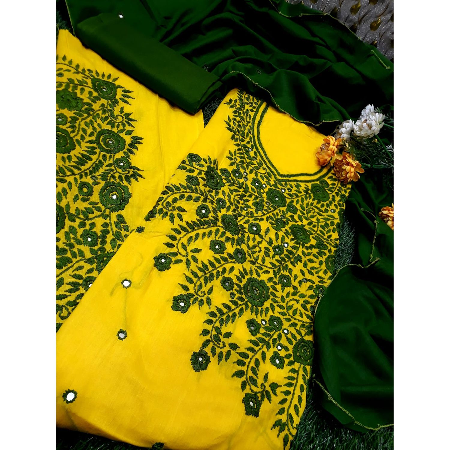 New Exclushive Collection High Qualitiey Cotton work Cotton Three Piece for women