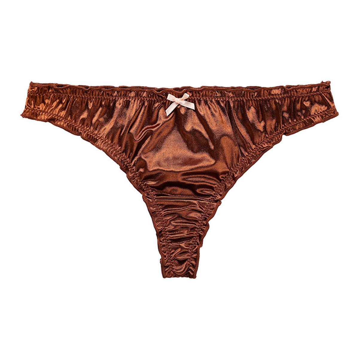 Solid Thongs for Women Girls' T-Back Super Elastic Panties Ruffle Underwear Cotton Crotch