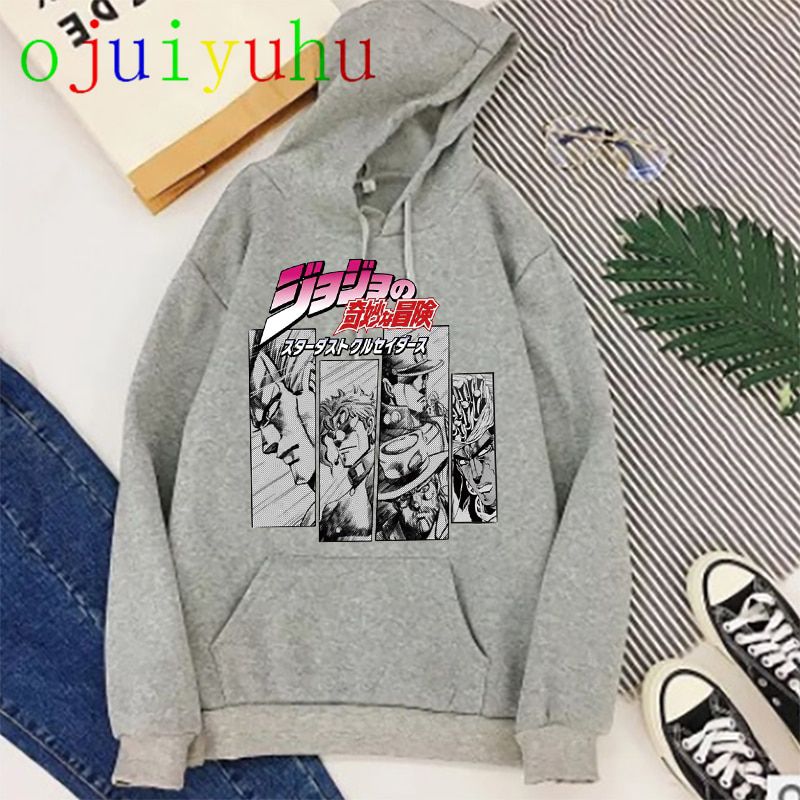 Uni JOJO's Bizarre Adventure Japanese Anime Hoodie Men/women JOJO Funny Cartoon Sweatshirt Harajuku  Hop 90s Hoody