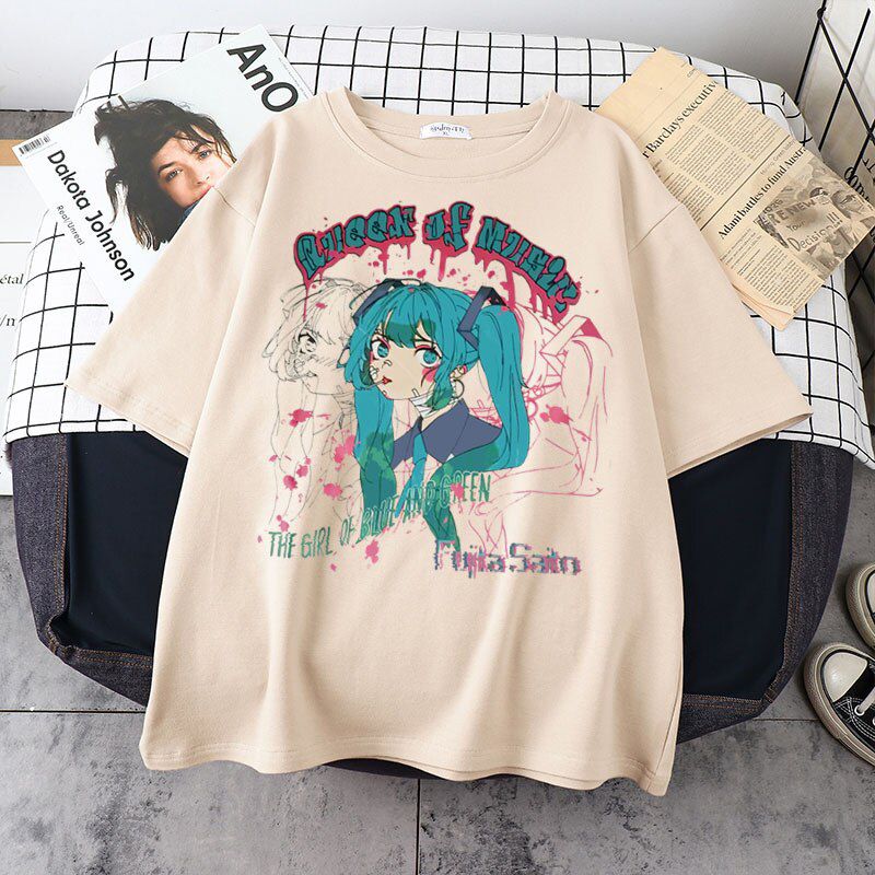 Summer Goth Female Tee Aesthetic Loose Women T-shirt Punk Dark Grunge Streetwear Ladies gothic Top T-shirts Harajuku Clothes y2k