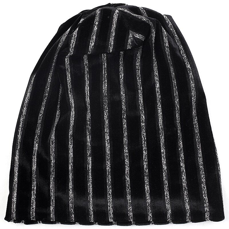 Geebro Stripe Style Baggy Skullies Beanie Hat Autumn Winter Warm Hat Beanies Skull Cap For Ladies Girls