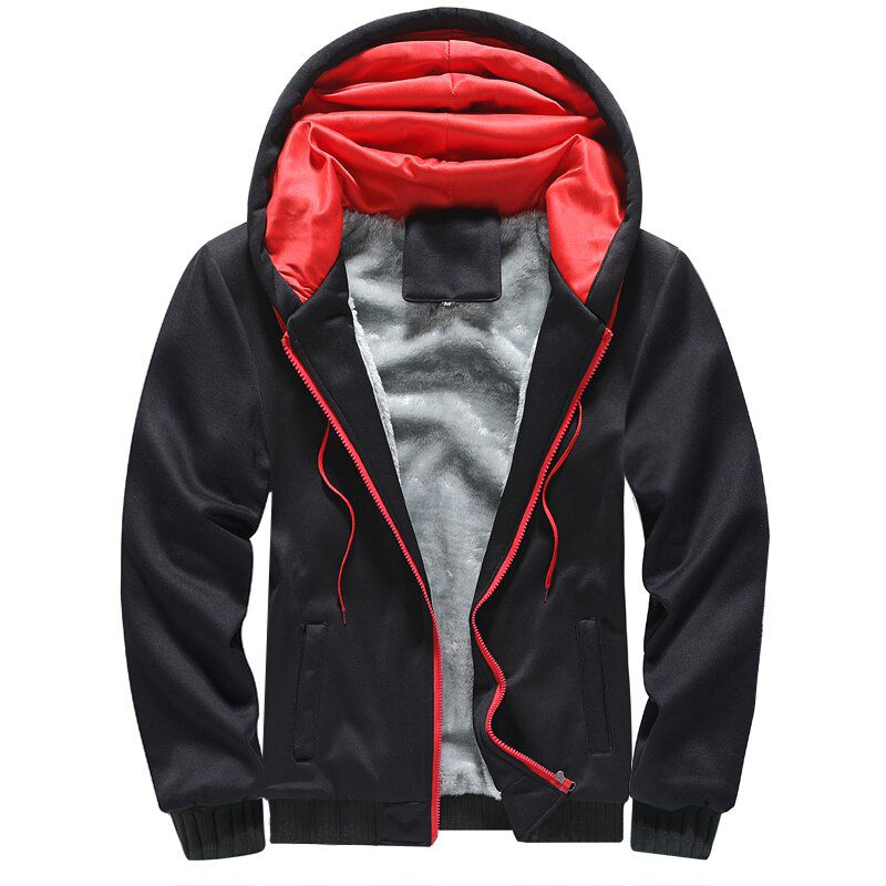 Men Hoodies Winter Thick Warm Fleece Zipper Men Hoodies Coat Sportwear Male Streetwear Hoodies Sweatshirts Men 4XL 5XL