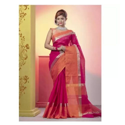 Multicolor Cotton Saree With Blouse Piece