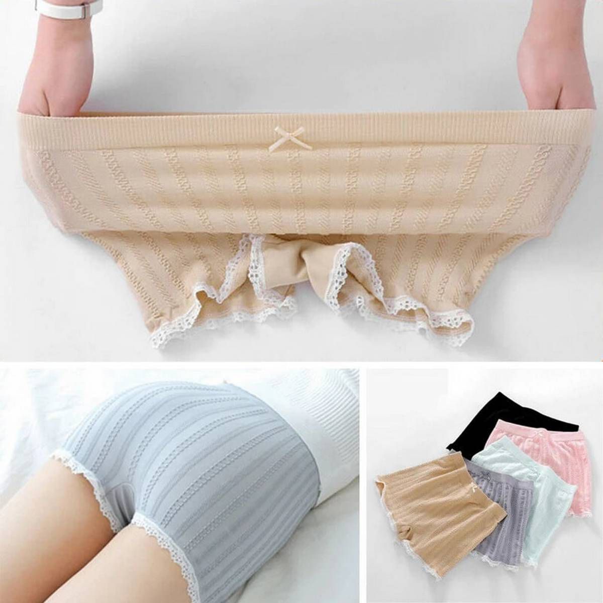 Summer Safety Shorts Women Cute seamless shorts High Waist Safety Shorts Lace Decor Women Underwear Boyshorts Feminino Shorts