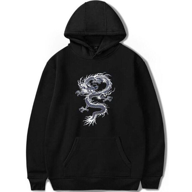 Hoodies Men's Chinese Dragon Print Hoodie Street Casual  Hop Sweatshirts High-End Brand Hoody Plus Size Coat Jacket