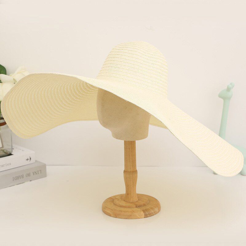 26CM Wide Brim Oversized Beach Hats For Women UV Protection Sunscreen Large Straw Hat Foldable seaside vacation beach hat