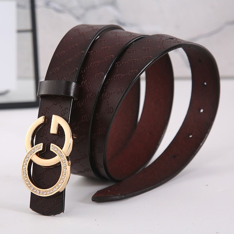 2020The New G type smooth buckle unisex belt female watch strap casual wild lady adjustable belt designer high quality brand