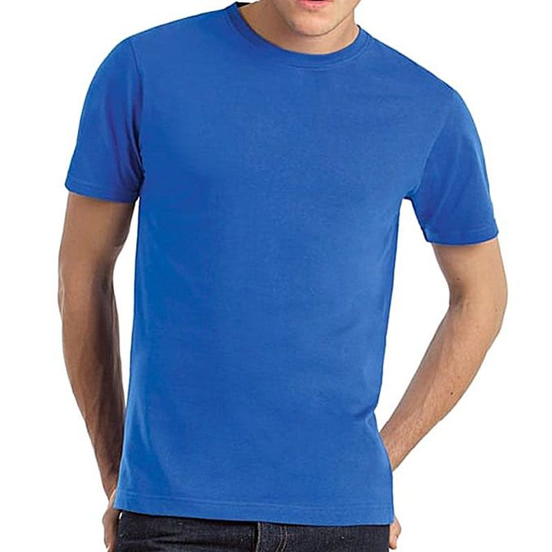 Blue Solid Color Cotton Round Neck T-Shirt For Men - T Shirt For Man - T Sirt