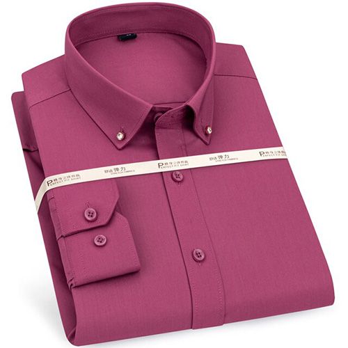 Men's Party Dance  Button-down Collar Dress Shirts Classic Stretchy Silky Bamboo-fiber Long Sleeve Wrinkle Free Shirt
