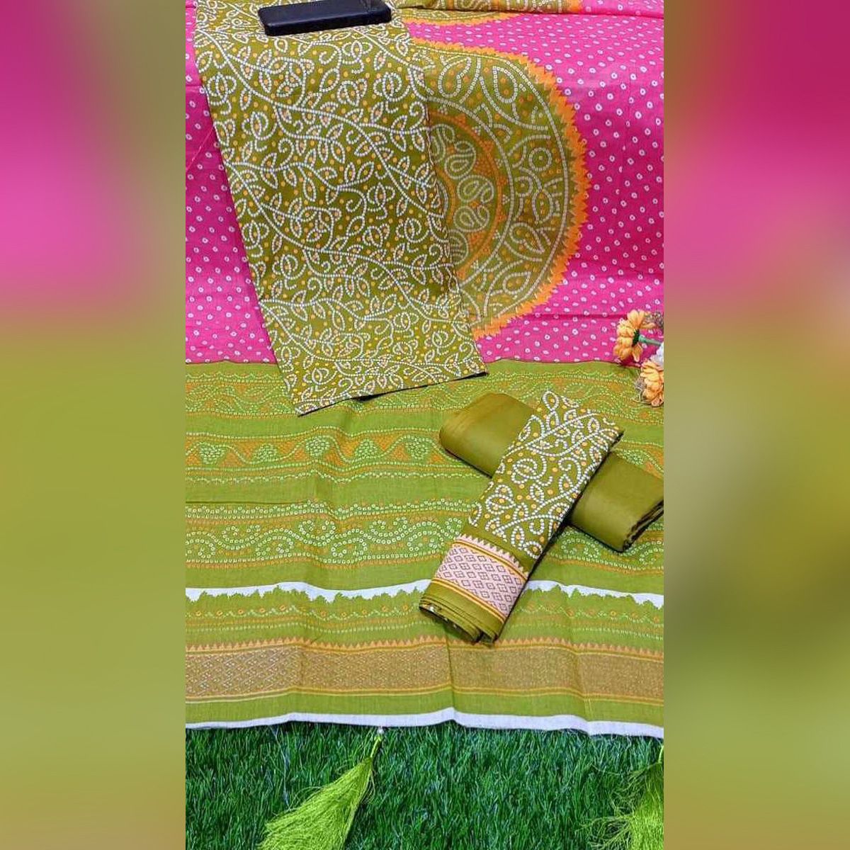 মহিলাদের সংগ্রহের জন্য কেয়া নতুন ফ্যাশনেবল এবং স্টাইলিশ ডিজিটাল সুতির চুনরি স্কিন প্রিন্ট আনস্টিচড জমকালো থ্রি পিস সালোয়ার কামিজ পার্টির পোশাক {3 পিস} দিজিটাল স্কিন প্রিন্ট কন টচুনরি থ্রি পিশ