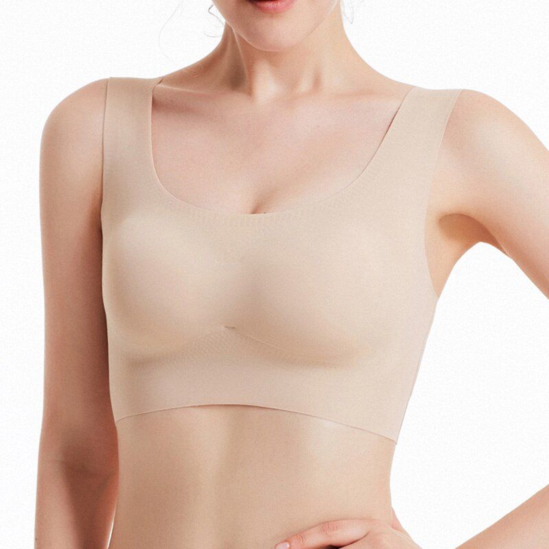 Full Cup Silk Push Up Brassiere Seamless Underwear Bralette Top  Padded Plus Size Bras For Women Rimless Lingerie Japanese
