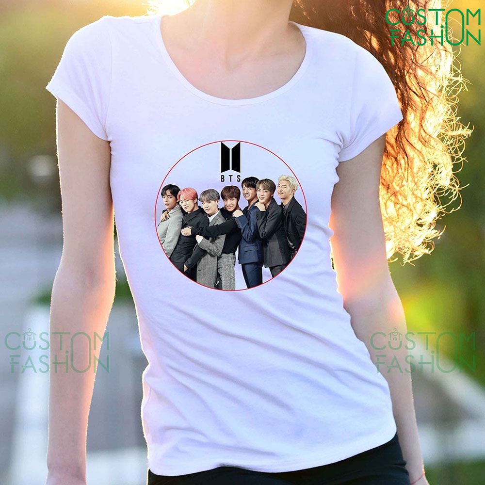 Bts Band Members With Logo T Shirt For Women - T Shirt For Women