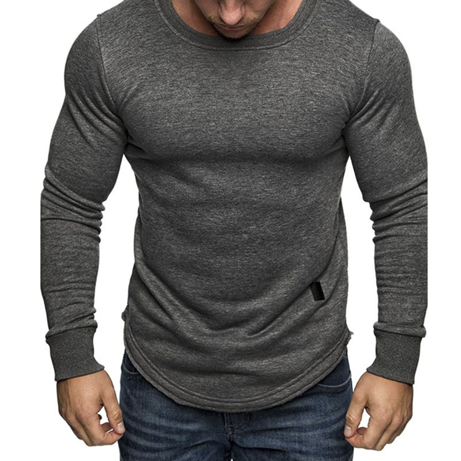 Men Shirt Solid Color Fade-less Autumn Shirt