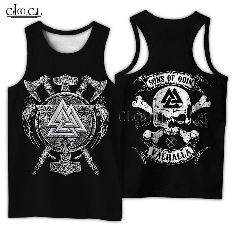CLOOCL 3D Print TaTop pular Viking Symbol Tattoo Raven Streetwear Vest Sleeveless Men Women Casual Fitness Drop Sping