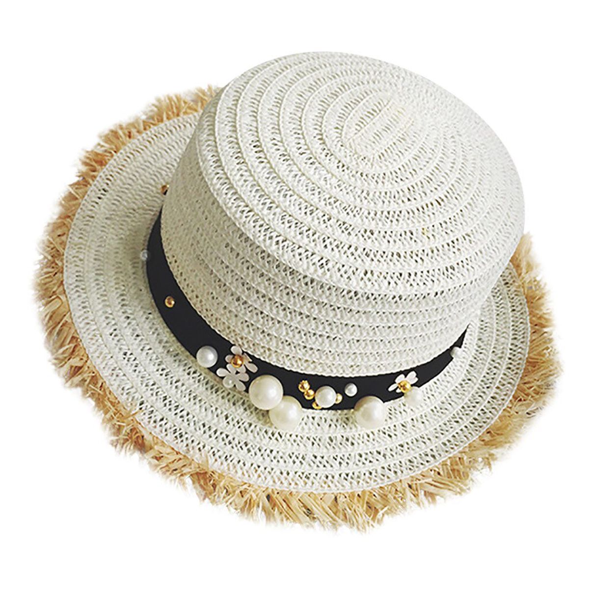 Handmade Straw Hat Women Summer Sun Hats Bow Wide Female Beach Outdoor Holiday Beach Sun Protection Hat D4