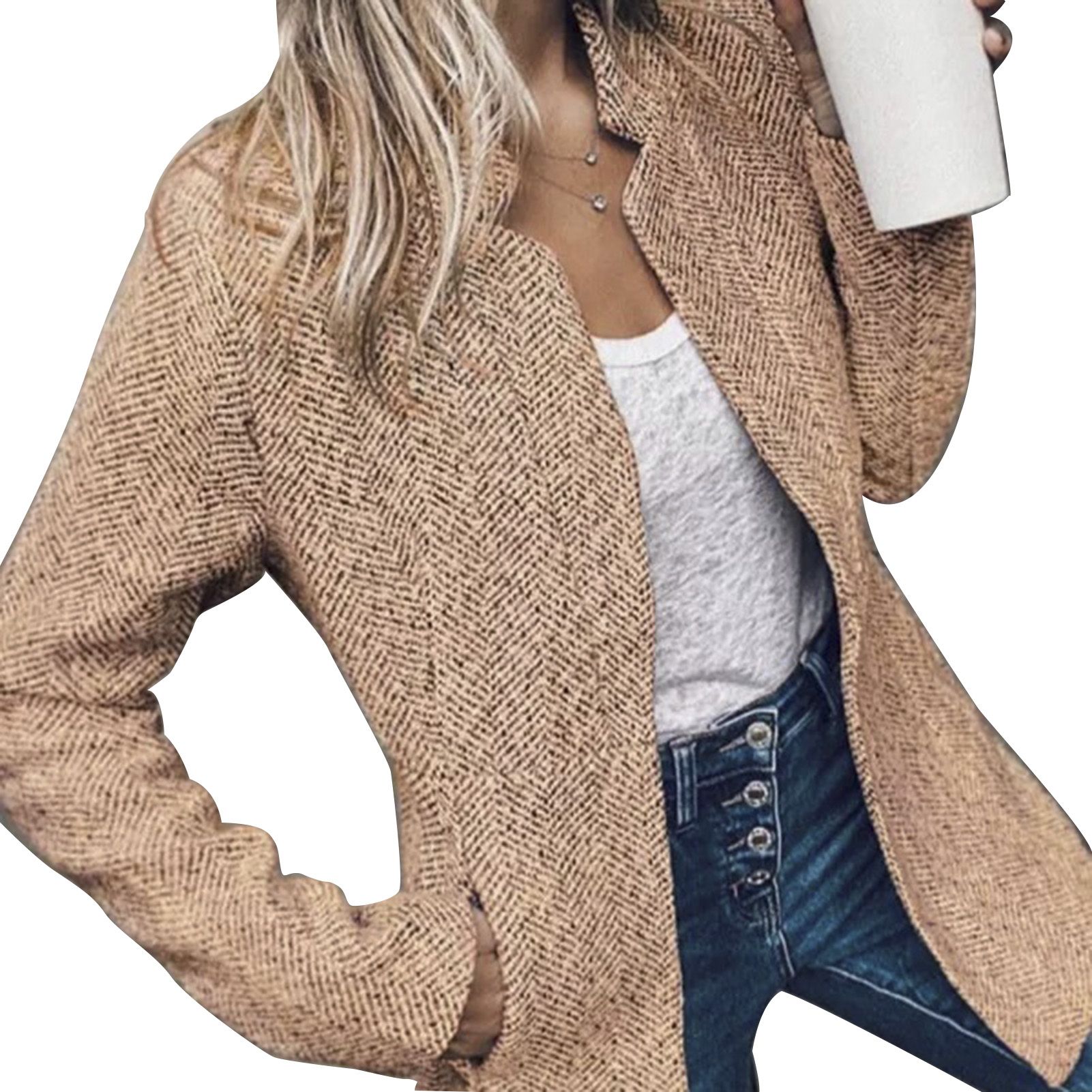 Winter Jacket Open Stitch Thick Winter Coat